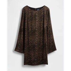 Gap Satin Leopard Mini Dress Size XL NEW RT$90